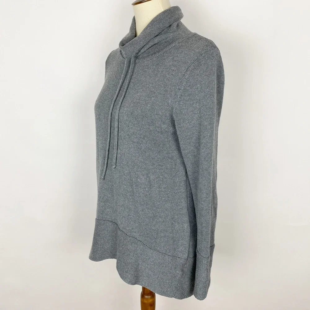 Dakini‎ Cowl Neck Drawstring Knit Tunic Pullover Sweater Womens Size M Gray